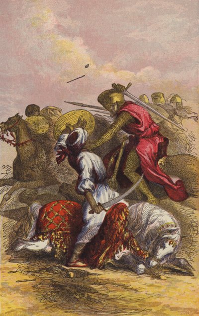 Prowess of the Crusaders before Antioch by English School